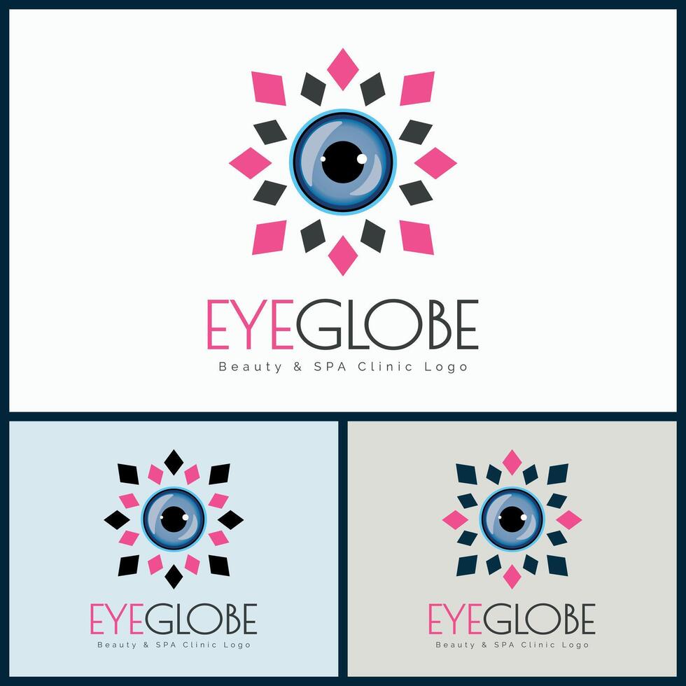 Eyes center optical care vision modern pattern logo design template for brand or company and other vector