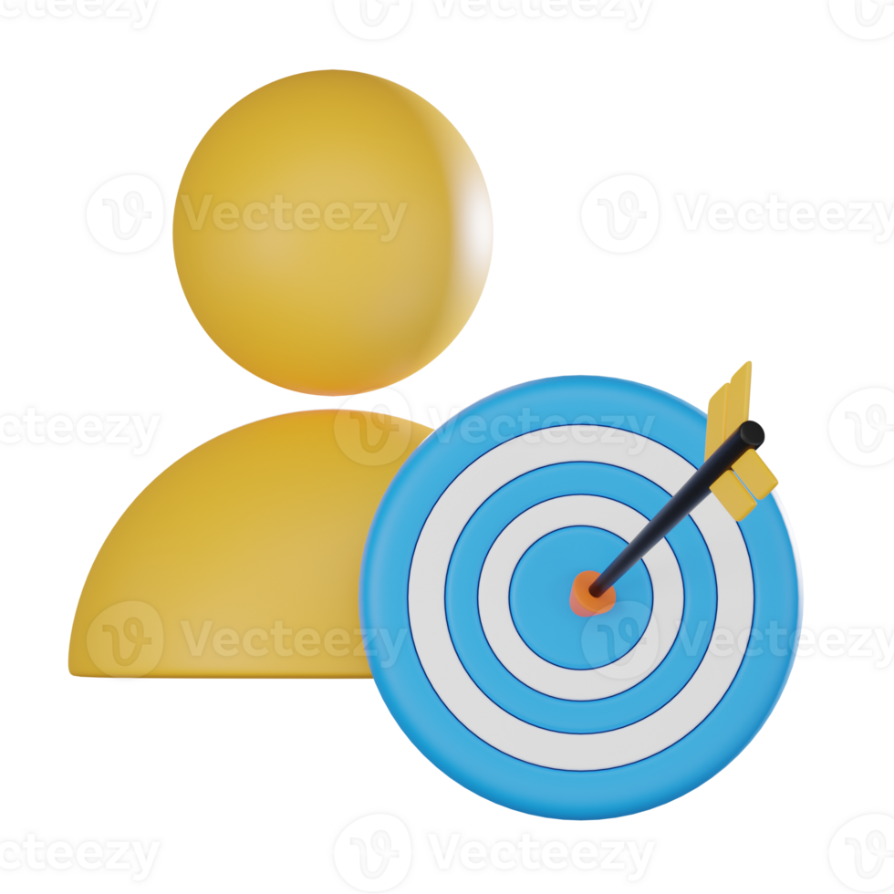 3D Target Market Icon, Visualization for Marketing and Business Strategy png