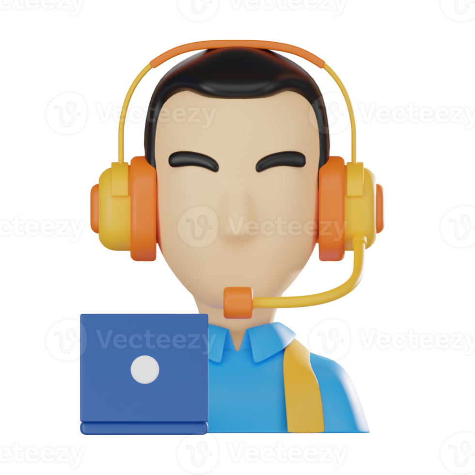 3D Illustration of Call Operator for Customer Support png