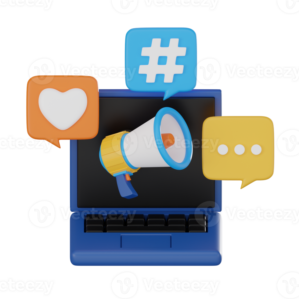 3D Digital Marketing Icon, Innovative Online Marketing Render for Businesses png