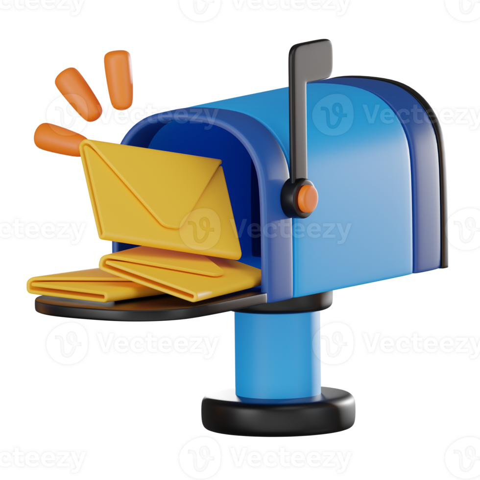 3D Mailbox Icon, Postal Service Render for Communication and Delivery Needs png
