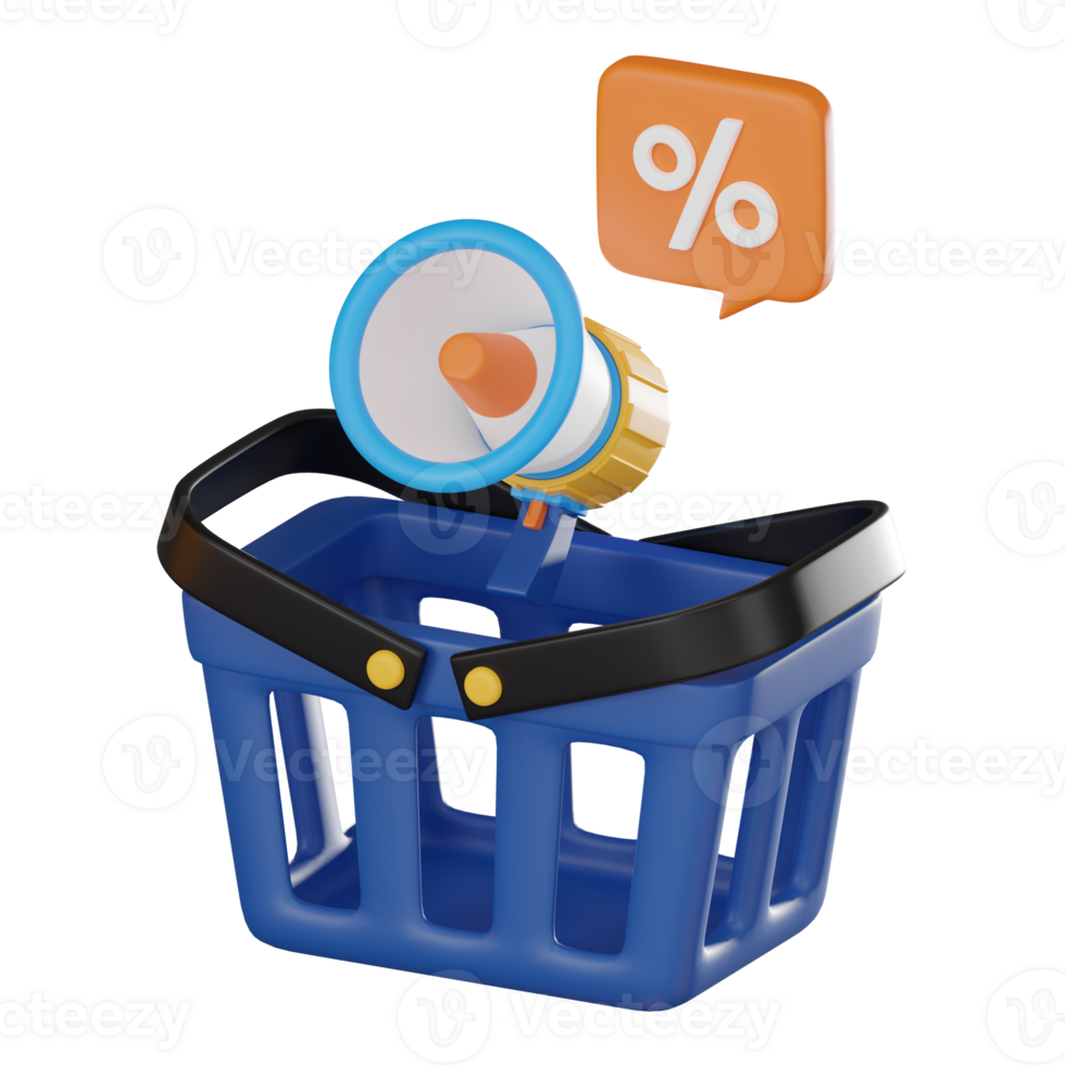 3D Campaign Store Icon, Marketing and Promotion Render for Retail Business png