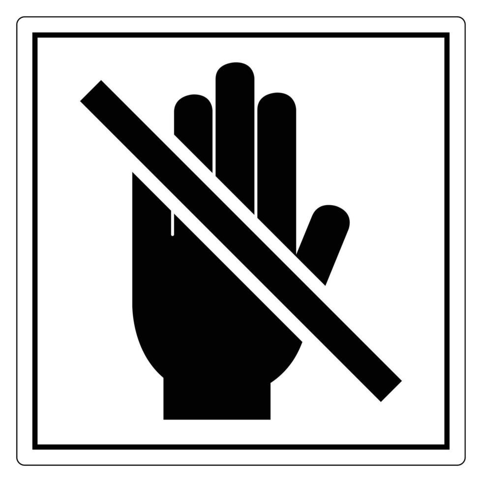No Entry Sign with Hand Symbol Illustration vector