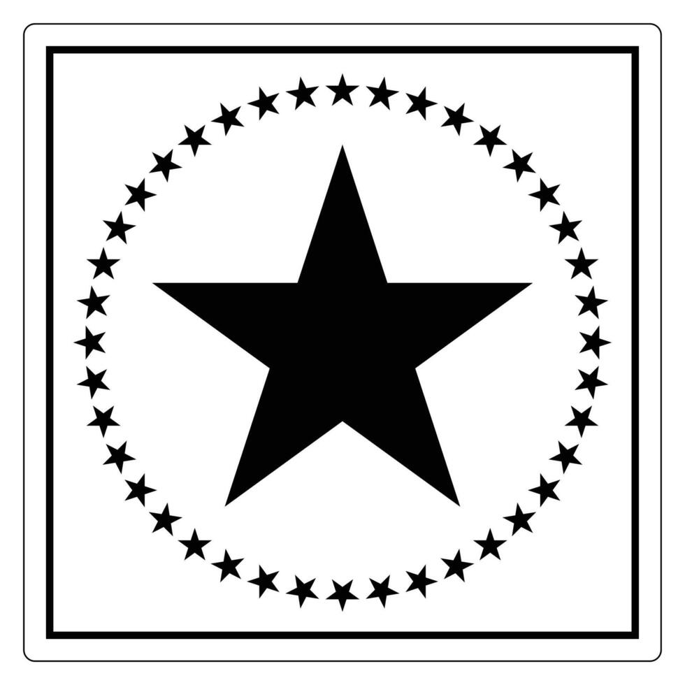 Solid Star Design with Circular Border of Stars vector