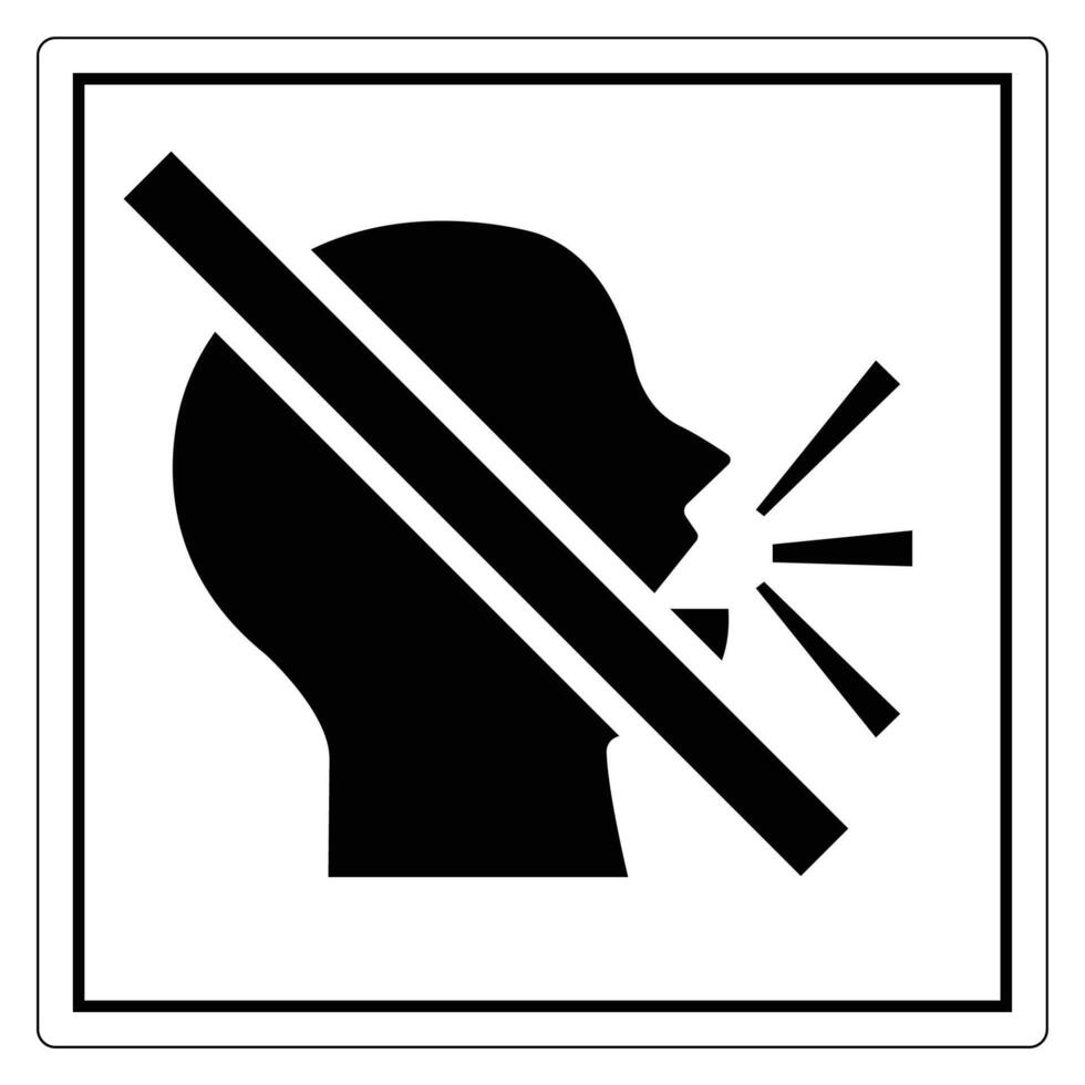 No Talking Sign with Silhouette Icon vector