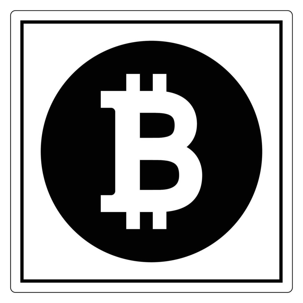 Bitcoin Symbol Icon on Black Circle Background vector