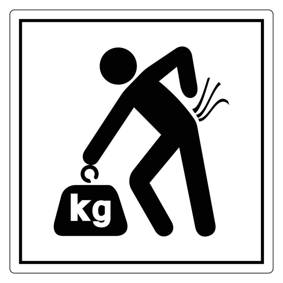 Safety Warning for Lifting Heavy Weights vector