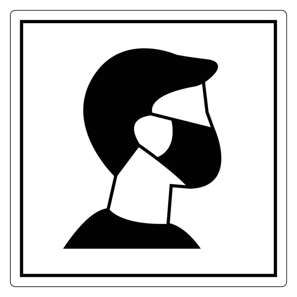 Silhouette of a Man Wearing a Face Mask vector