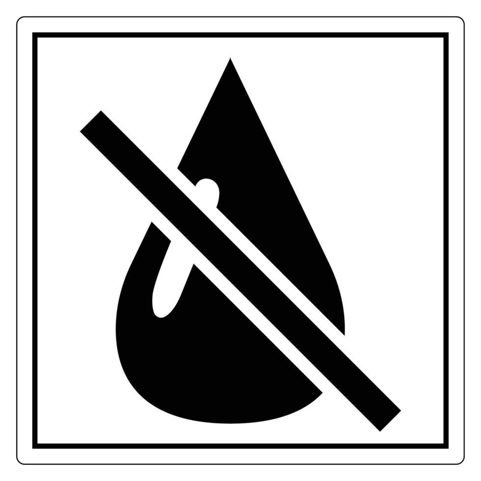 No Water Droplet Symbol for Safety Signage vector