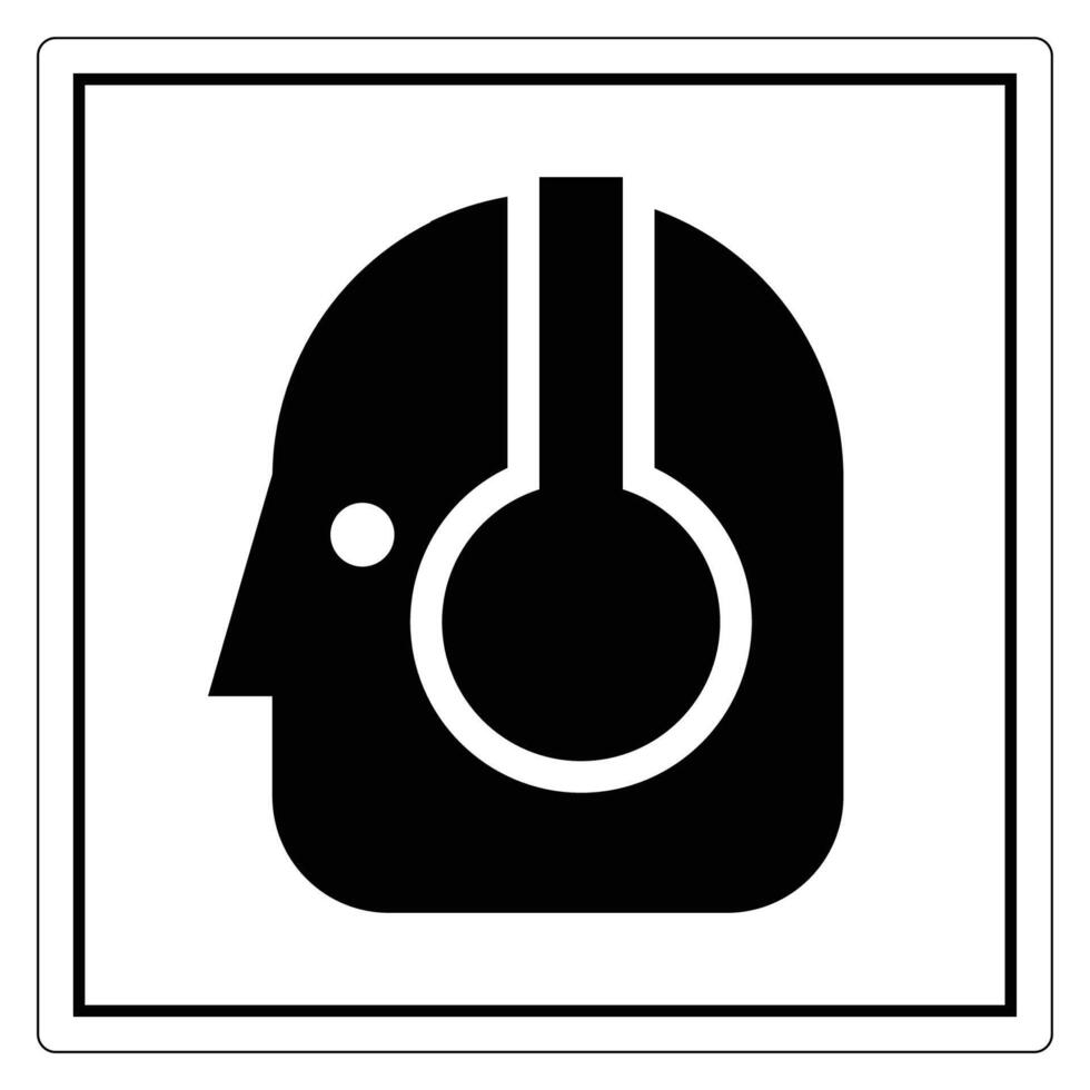 Simple Black Headphones Icon Design Concept vector