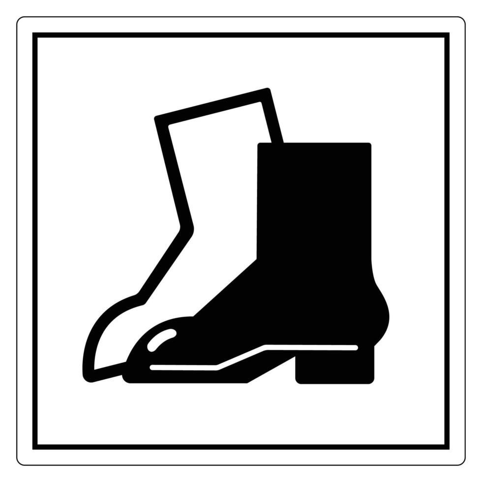 Black Icon of Stylish Work Boots for Stock Image Use vector