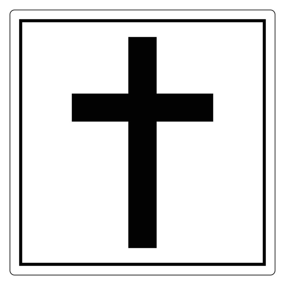 Simple Black Cross on White Background Graphic vector
