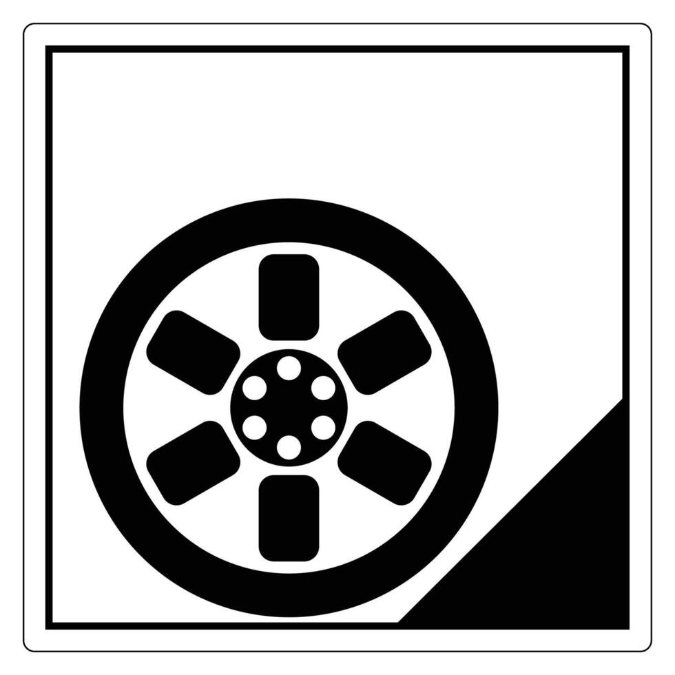 Simple Black and White Wheel Icon Design vector