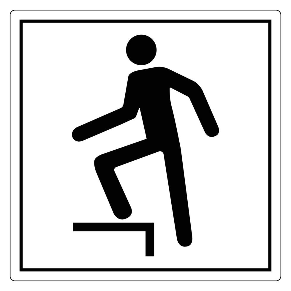 Warning Sign for Step Hazard Prevention vector