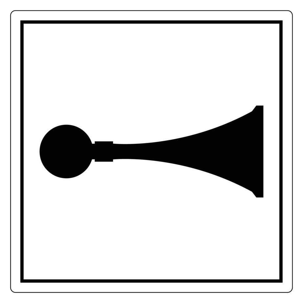 Black Silhouette of a Horn Sign Icon vector
