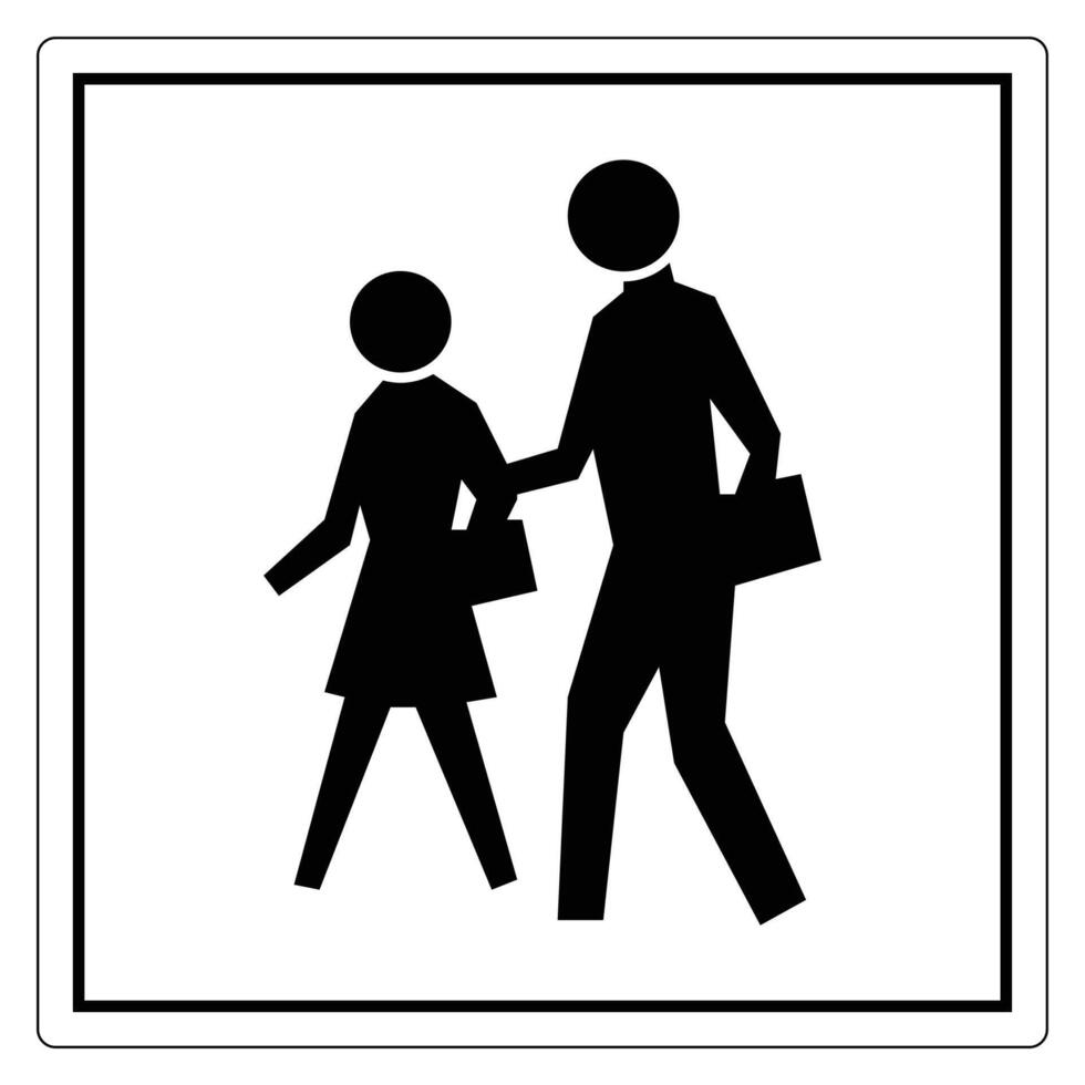 Icon of Man and Woman Walking Together with Bags vector