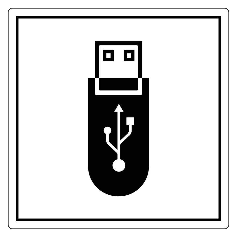 USB Drive Icon for Digital Storage Concept vector