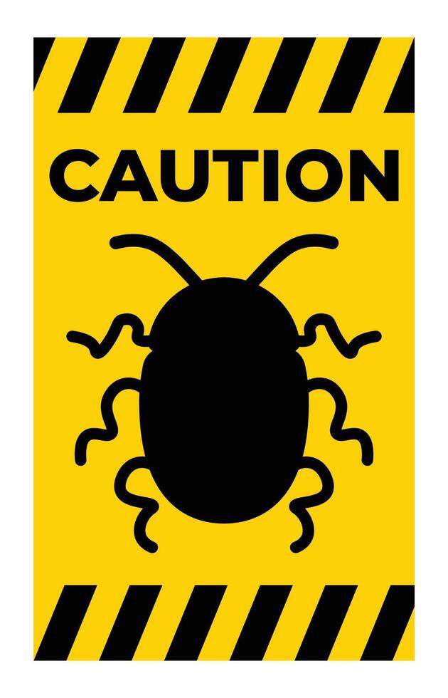 Caution Sign with Insect Illustration vector