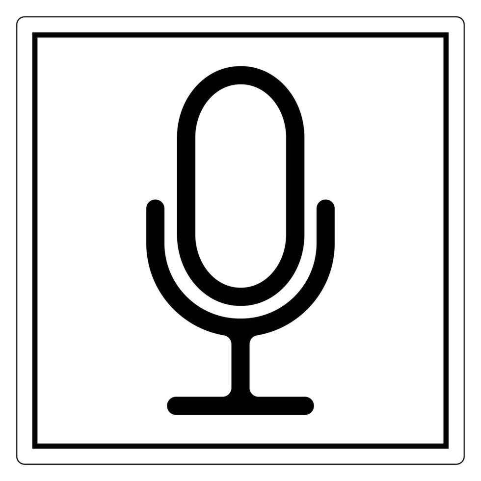 Simple Microphone Icon on a Square Background vector