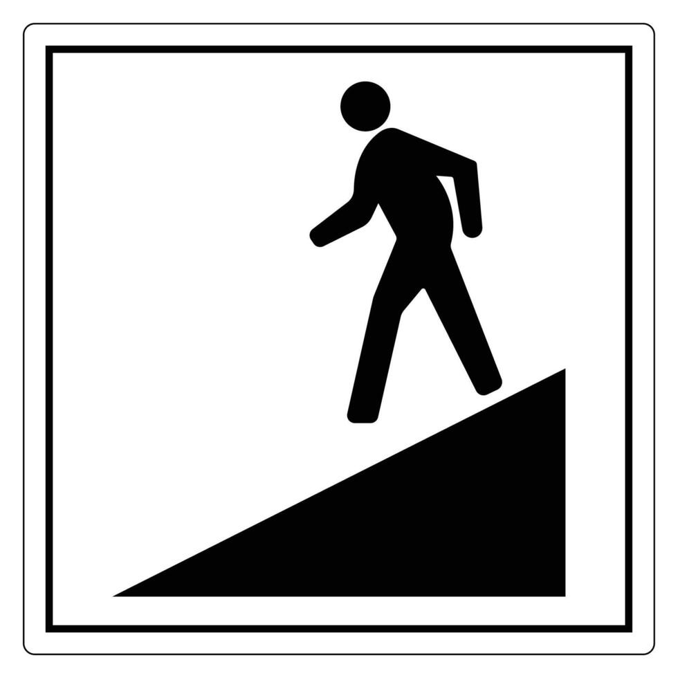 Person Walking on Incline Sign Illustration vector