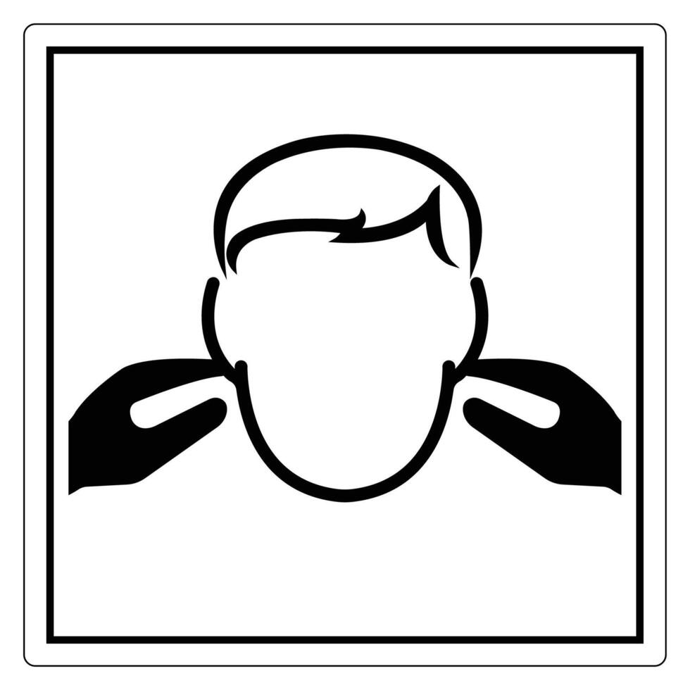 Hands Holding Face Icon for Wellness Concept vector