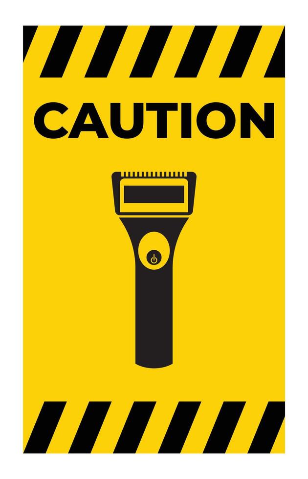 Caution Sign for Electric Razor or Shaver Usage vector