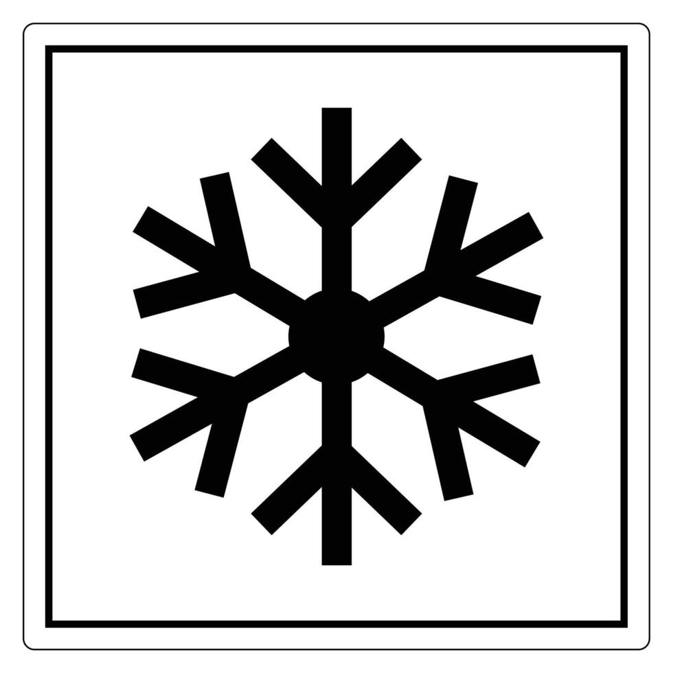 Simple Black Snowflake Icon on White Background vector