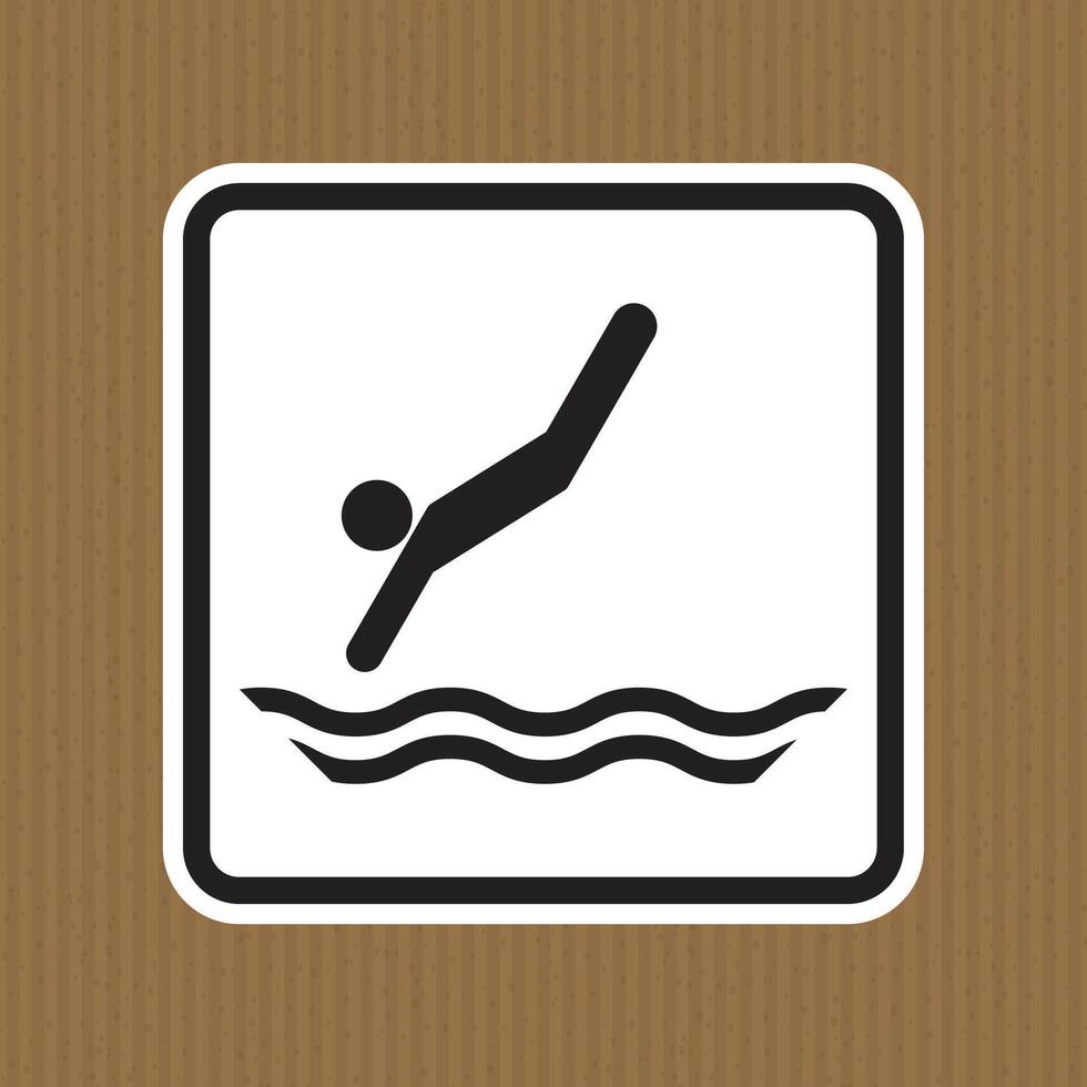 Simple Icon of a Swimmer Diving Into Water vector