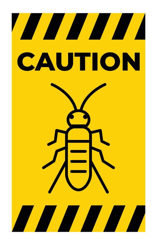Caution Sign with Insect Icon for Safety Awareness vector