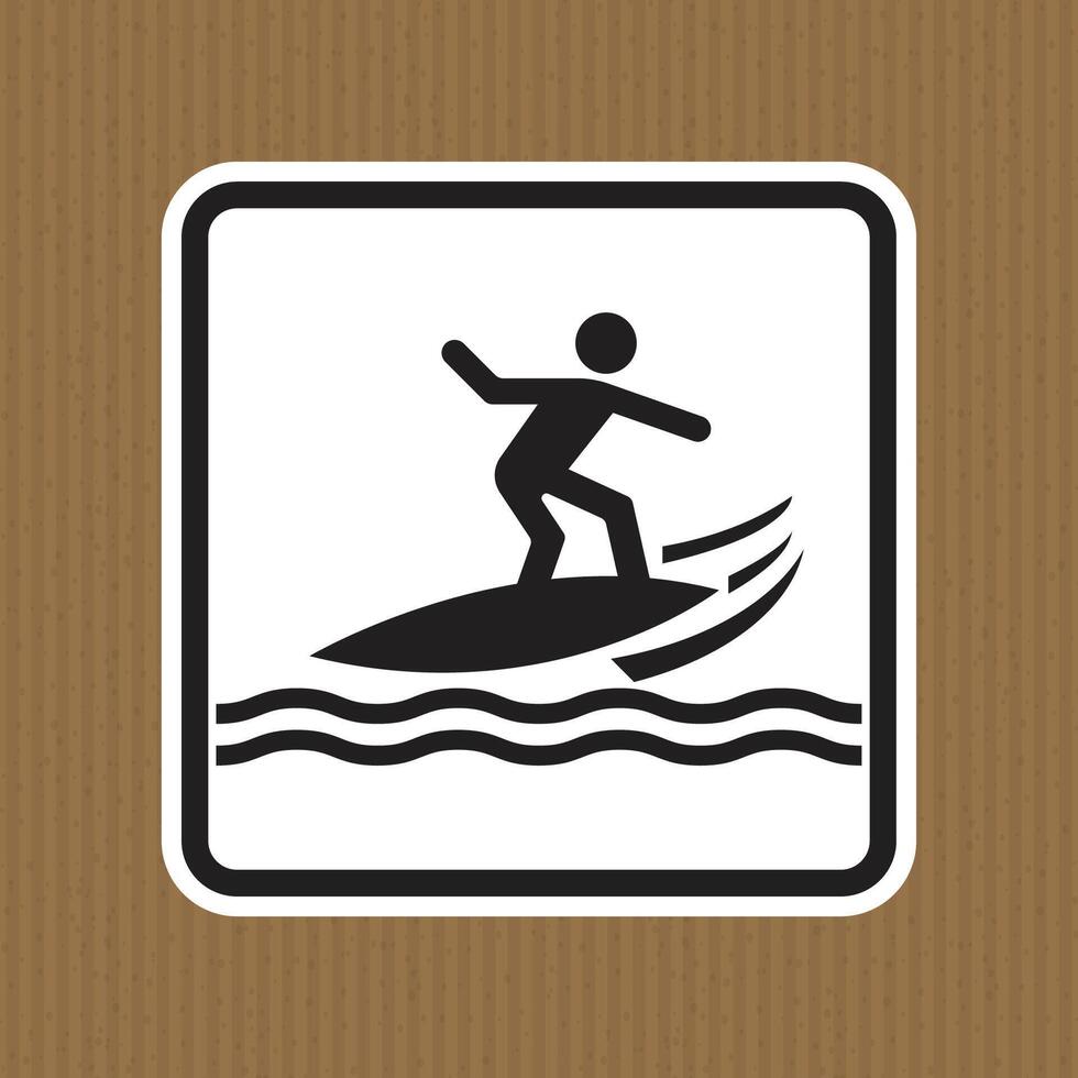 Surfer Icon on Waves for Beach Activities vector