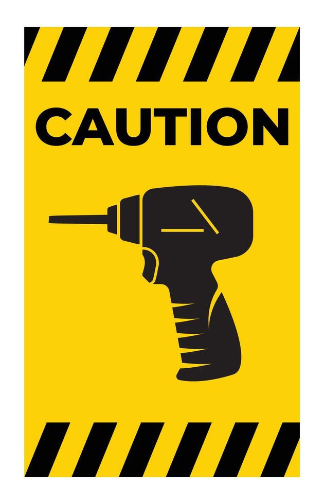 Caution Sign for Power Tool Safety Awareness vector