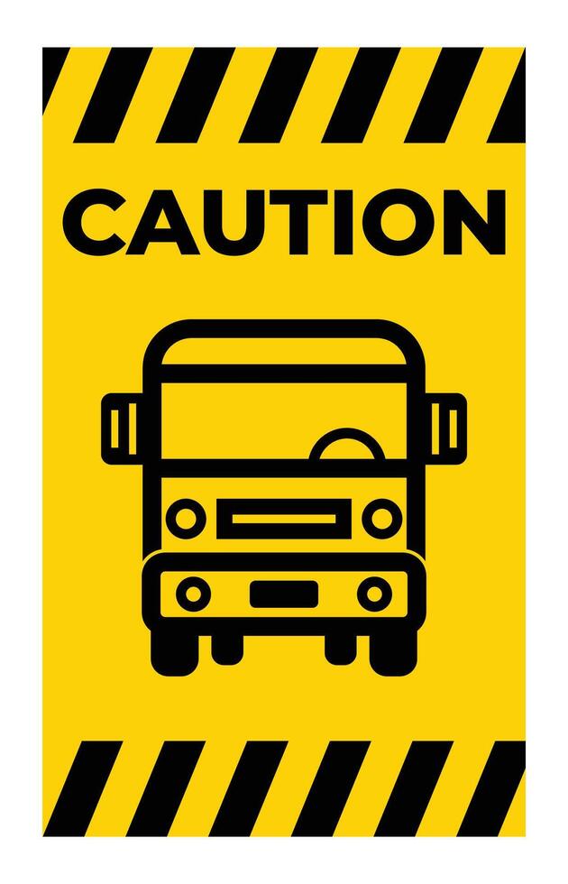 Caution Sign with Truck Icon on Yellow Background vector