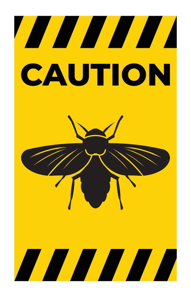 Caution Sign with Insect Illustration vector