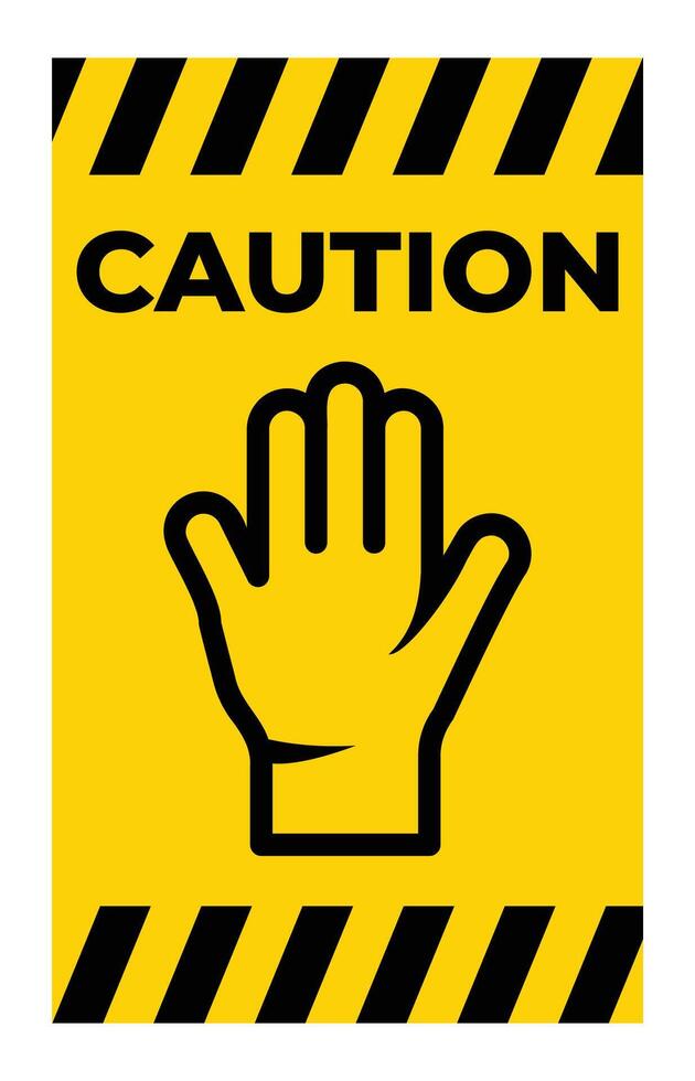 Caution Sign with Hand Symbol for Safety Awareness vector