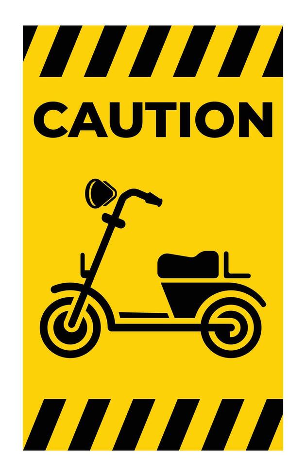 Caution Sign for Scooter Safety Awareness vector
