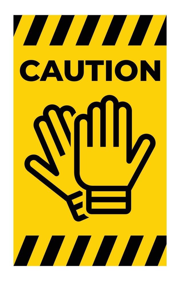 Safety Gloves Warning Sign for Workplace Protection vector