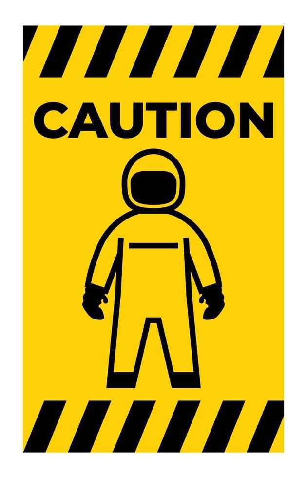 Caution Sign with Safety Figure Illustration vector