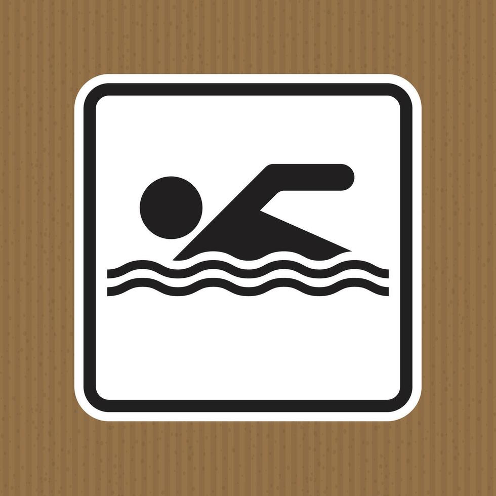 Swimming Icon on Textured Background vector