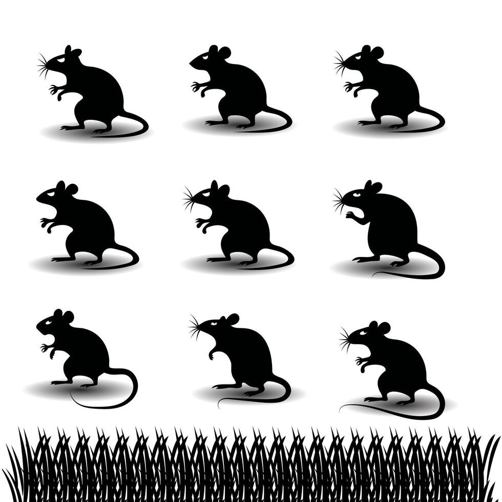Minimalistic Rat Silhouette for Design Projects, Printables, and Creative Use vector