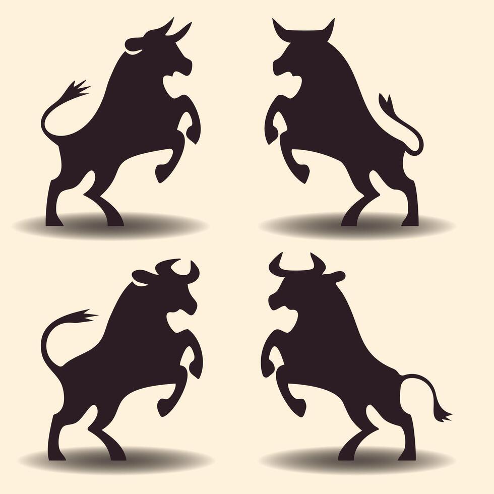 Bull Silhouette Design for Modern Artwork Projects vector