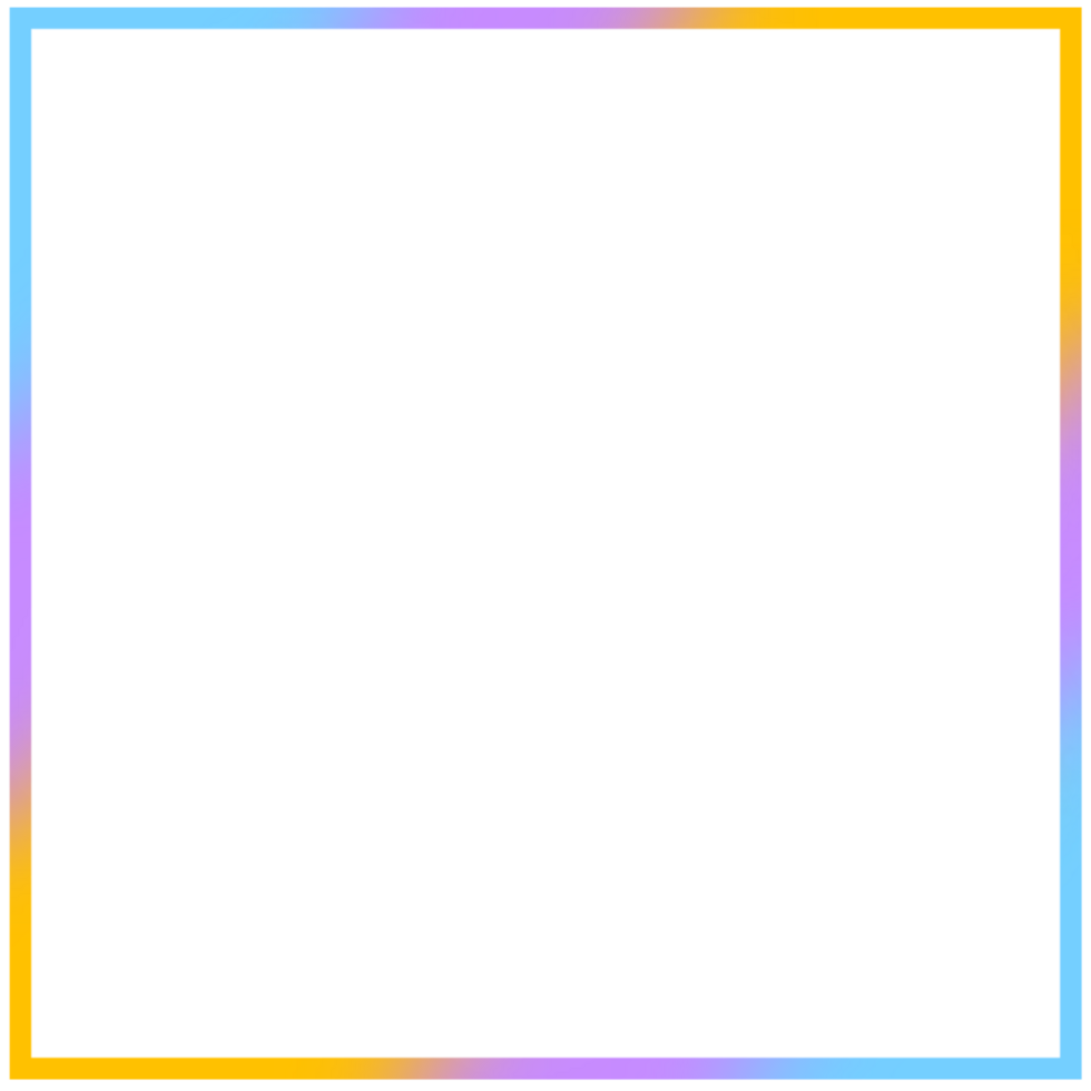 A colorful square border, yellow, purple and blue frame png