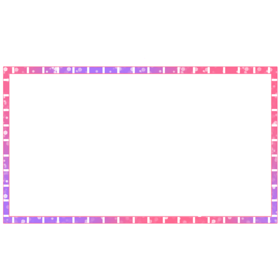 A pink and purple rectangle frame with glitter and pattern png
