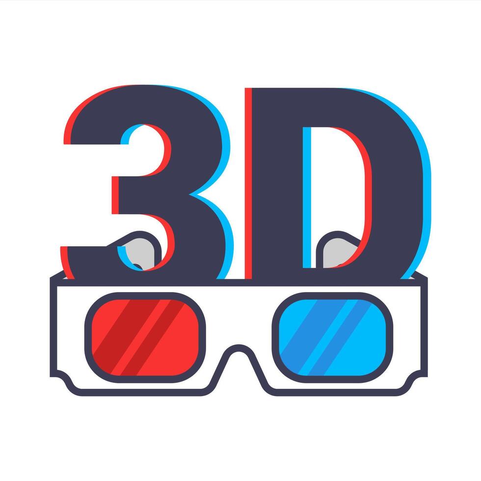 3D glasses for going to the cinema. vector