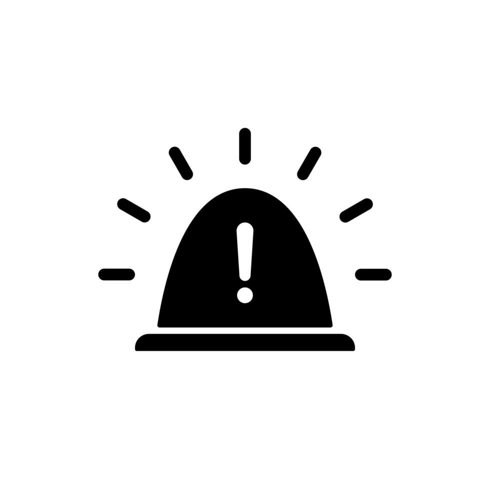 Siren light icon with exclamation mark sign. Emergency lamp sign symbol vector