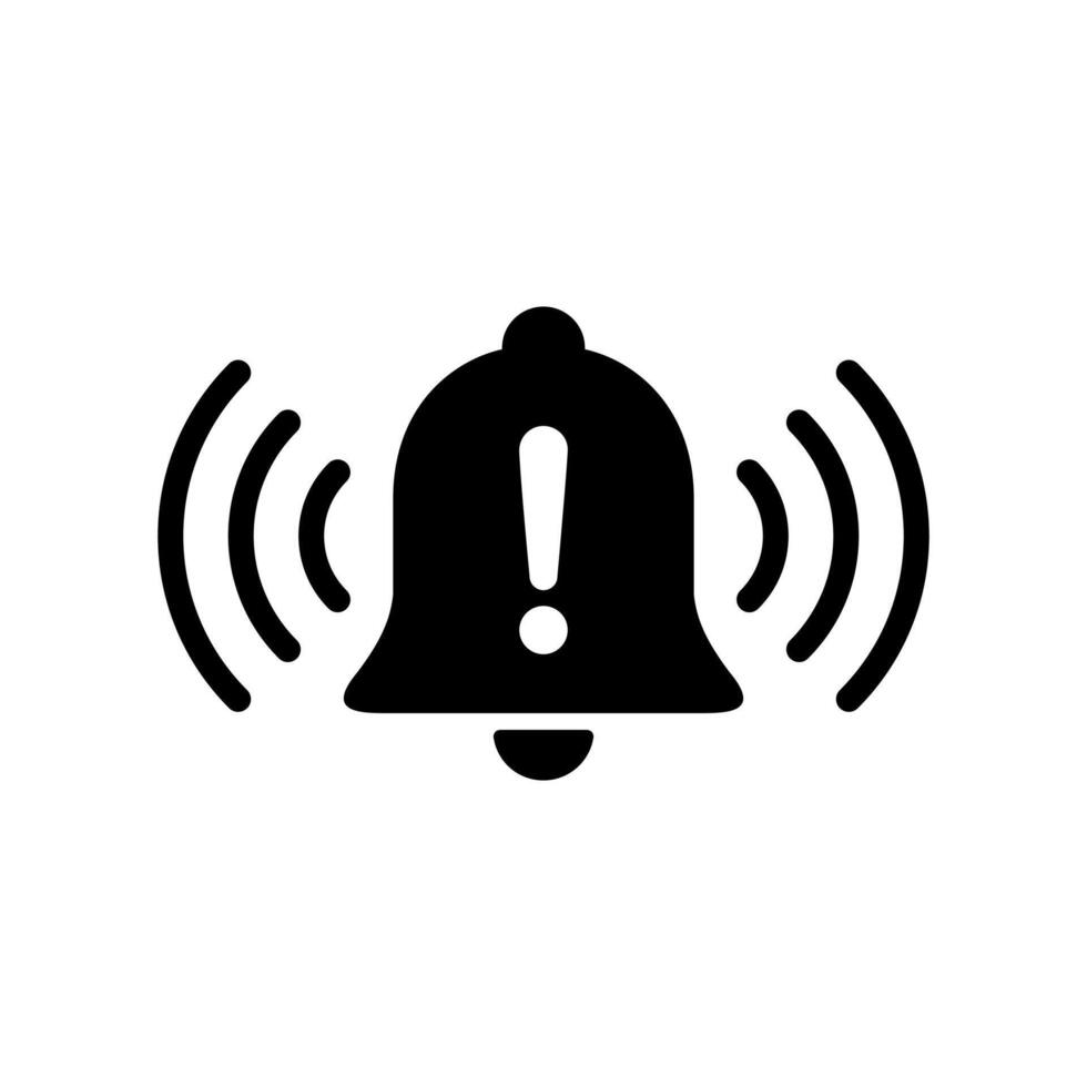Warning alarm bell icon. Emergency alert sign symbol vector