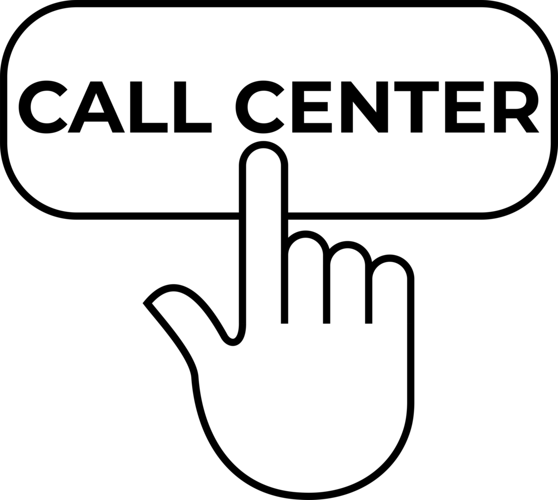 silhouette icon hand touching call center button 24h and customer service png