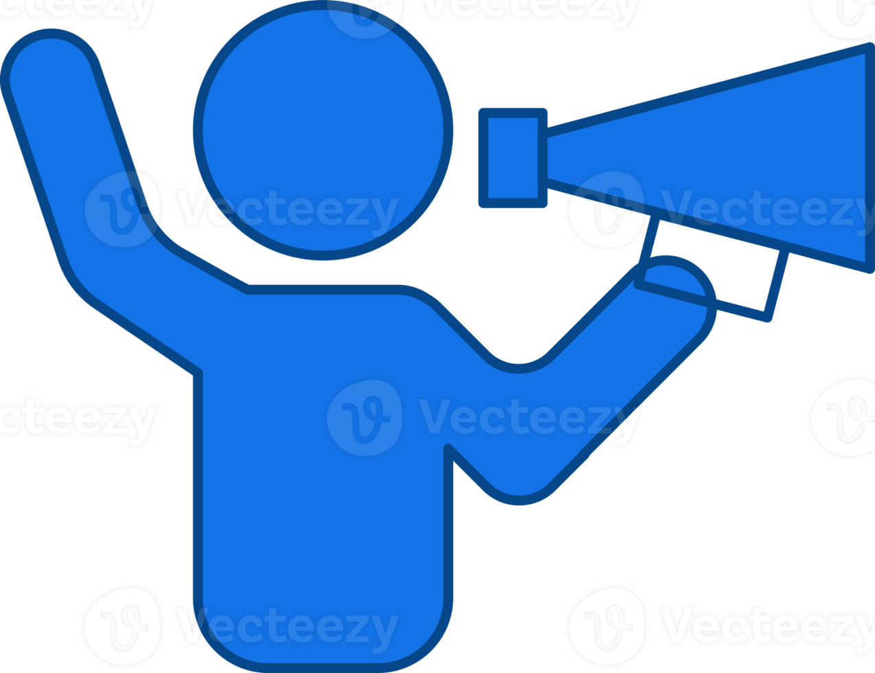 people icon holding megaphone doing promotion and advertising or announcement png