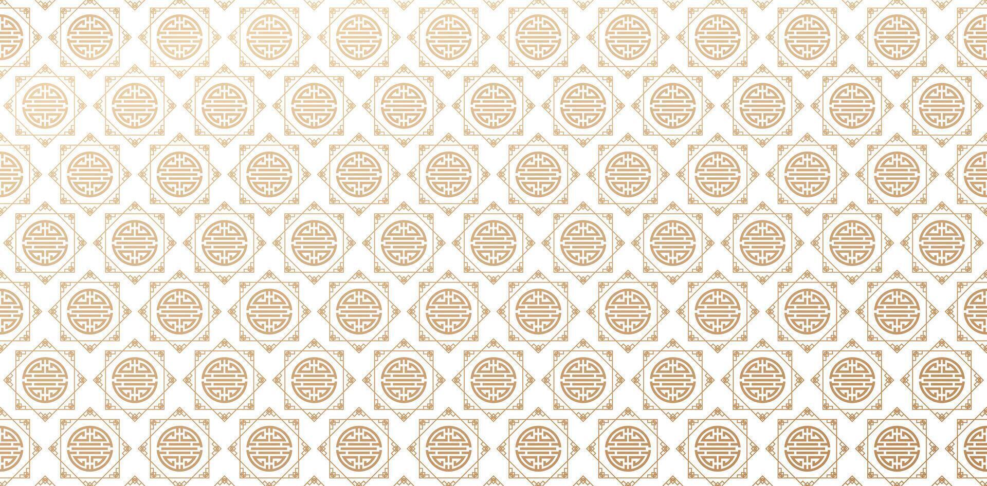 golden color Chinese patterned ornaments double happiness characters background for patterned fill, webs page, surface texture, books covers, fabric printing papers, birthday invitation, greeting card vector