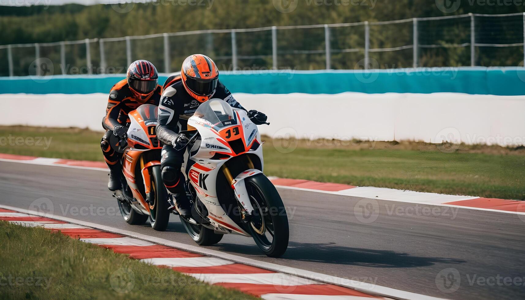 Heavy bike racers on track photo