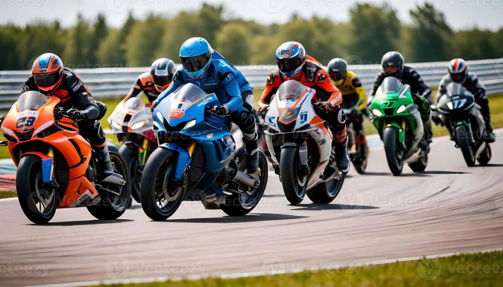 Heavy bike racers on track photo